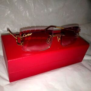 Cartier Wire Gold Sunglasses Diamond Cut Lenses
